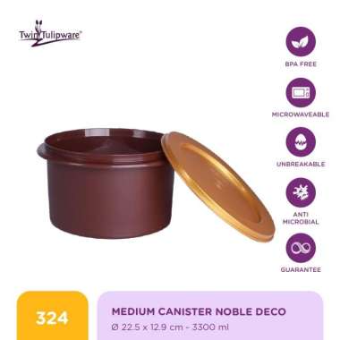 Toples Makanan Twin Tulipware Medium Canister 3300 ML Noble Deco