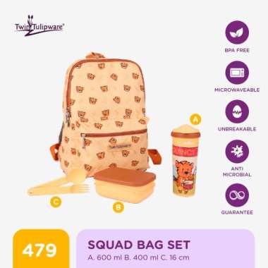 Twin Tulipware Squad Bag Set Queen
