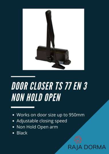 Dorma TS 77 EN 3 Non Hold Open Black Hitam Door Closer