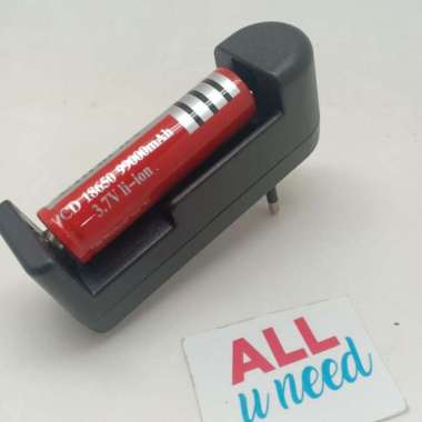 Charger Paket Baterai 18650 + Universal 1 Slot Battery 18650