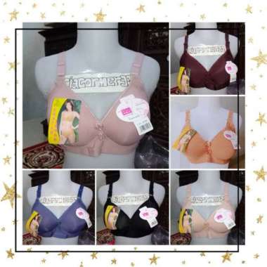 BRA BH Wanita Fengyuer Tanpa Kawat Cup C Kait 3 Size 36~46 | BH Kancing Tiga | BH Cup Besar Abu-abu 