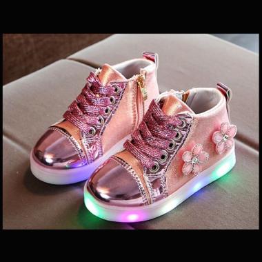 Jual Oem Zh Ss081 Sepatu Led Anak Perempuan Blink Flower Petals Online Agustus 2020 Blibli Com