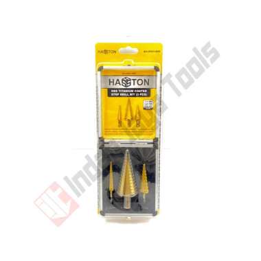 HASSTON 0501-009 Step Drill Set 3 Pcs Mata Bor Pagoda Titanium Multi