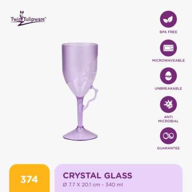 Gelas Twin Tulipware Crystal Glass Queen