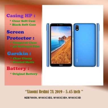 Xiaomi Redmi 7A 2019 - 5.45 inch - Case - Screen Protector - Battery - Dll Clear Hard Case