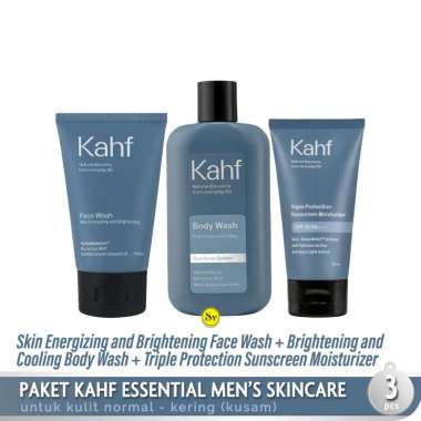 Paket Kahf Essential Men's Skin Care 3pcs - Paket Perawatan Pria (Oil and Acne Care/Skin Energizing 