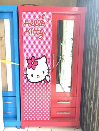 lemari pakain hello kitty / lemari sleding hello kitty 2 pintu