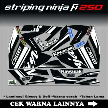 Striping ninja 250 fi Sticker ninja fi 250 Varias racing kawasaki Putih