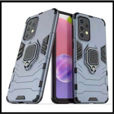 Case Samsung A12/M12 Transformer RingKick Stand Hard Casing - Hitam Biru