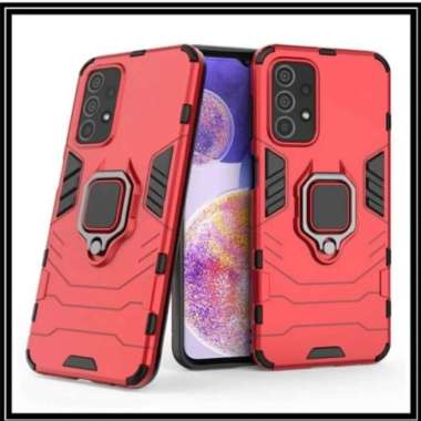 Case Samsung A12/M12 Transformer RingKick Stand Hard Casing - Hitam Merah