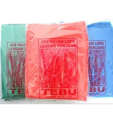 JAS HUJAN Murah Plastik Jaket Celana SEKALI PAKAI merk HDPE TEBU Berkualitas Semua Ukuran MULTI COLO