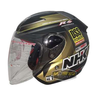 HELM NHK R6 RALLY 02 BLACK DOFF GOLD HALF FACE XL