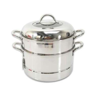 Panci kukus susun 2 tingkat steamer stainless tebal 30cm