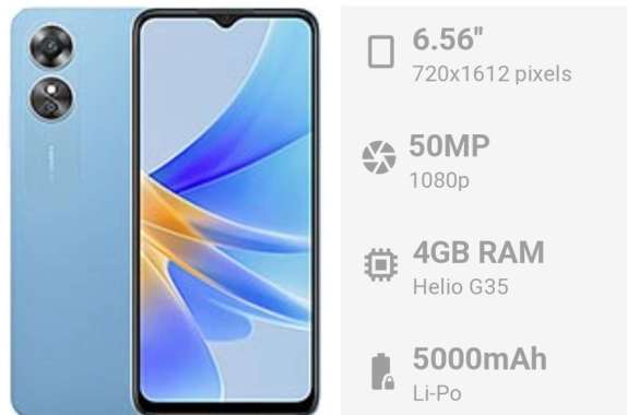 oppo a17 ram 4gb internal 64gb baru garansi resmi
