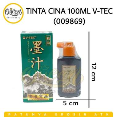 1 PCS TINTA CINA 100ML V-TEC (009869) - TINTA KALIGRAFI BAK HITAM