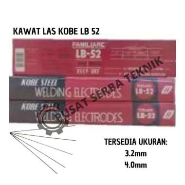 Kawat Las KOBE STEEL LB 52 5 Kg Ukuran 3.2 mm 4 mm 3.2 mm