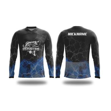 Bintang Sport Jersey V-Neck Custom Jersey Mancing Lengan Panjang Unisex [REIFP83] XXXL MULTICOLOR