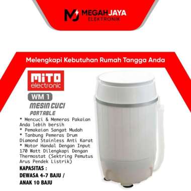 MITO MESIN CUCI PORTABLE + PENGERING WM1 / WM 1 [3,5 KG]