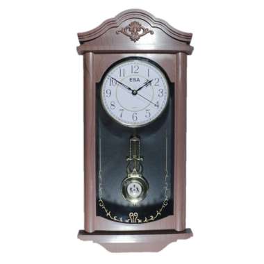 Esa Bandul Melody Classic Motif Kayu Jam Dinding [Size Besar] + Free Baterai - brown