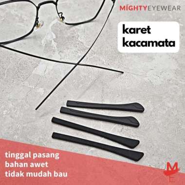 Karet Tangkai Gagang Kacamata Temple Tip Pengait Penyangga Anti Slip Model B 2x1mm