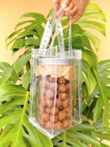 Tas tenteng toples tabung mika , toples tabung tas mika ,tas mika mini