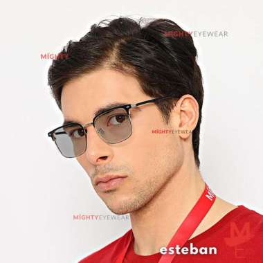Kacamata Photochromic Antiradiasi - Esteban Silver Kotak Priabesi Frame Saja