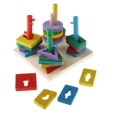 Jual Wooden Rainbow Building Stacking Blocks Baby Toddler Montessori Kids Toy 12pcs Murah September 2020 Blibli Com