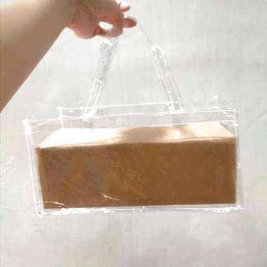 Tas pvc mika goodie bag, souvenir kotak brownies kue, Tas plastik mika