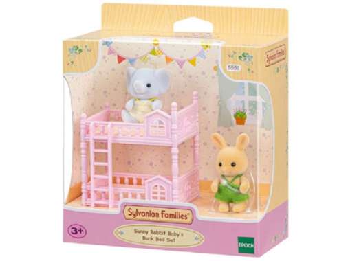 Mainan Koleksi Sylvanian Families Sunny Rabbit Baby's Bunk Bed Set