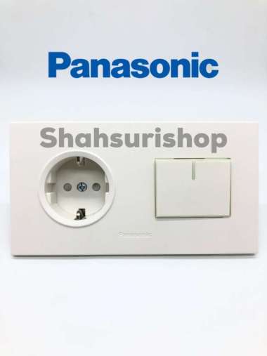 STOP KONTAK PANASONIC WHITE STYLE STOP KONTAK + SAKLAR ENGKEL 2 GANG