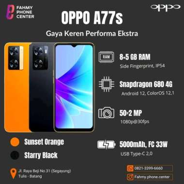 Oppo A77s ram8/128 orange