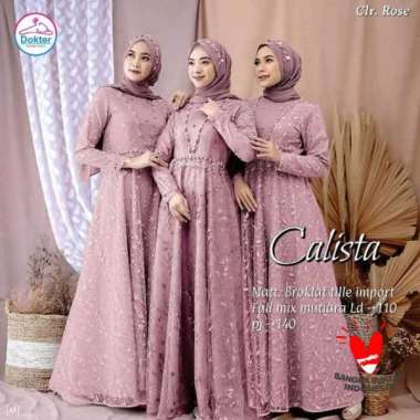 GAMIS WANITA BRUKAT KONDANGAN MODERN TERBARU KIENKA MODEL GAMIS BROKAT TERBARU 2023 SIMPLE ELEGAN NUDE PINK