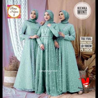 GAMIS WANITA BRUKAT KONDANGAN MODERN TERBARU KIENKA MODEL GAMIS BROKAT TERBARU 2023 SIMPLE ELEGAN MINT
