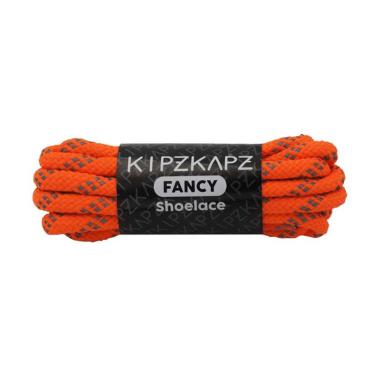 KipzKapz XS53 Reflective Tali Sepatu Bulat [Round/ 4mm] 140 cm Orange Reflective Stripes
