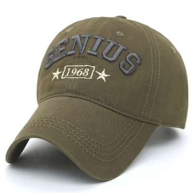 Baseball cap : GENIUS - Topi Baseball Topi Sport Topi Snapback Topi Pria One Size GREEN