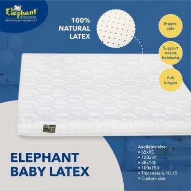 Elephant Kasur Latex baby [70 x 120 x 6 cm] Putih Tulang