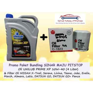 Paket Bundling Oli UNILUB PRIME XP 10W-40 & Filter Oli Mobil for Nissan Xtrail/ Nissan Serena/ Nissa