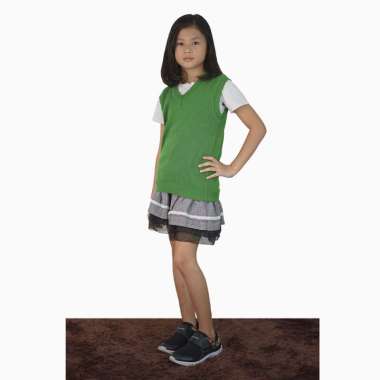Rompi Vest Rajut Anak sekolah perempuan - Jfashion Richie Girl 12 Hijau