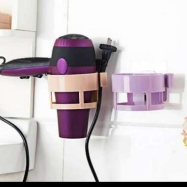 Rak Gantungan Pengering Rambut - Hair Dryer Holder Dinding Kamar Mandi CREAM