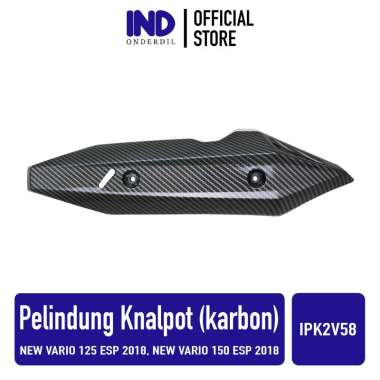 IND Carbon Cover Pelindung Knalpot Motor for Vario 150/125 New 2018-2019 eSP LED HItam