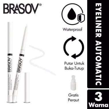 Brasov Eyeliner Auto Matic Putar Waterproof Putih
