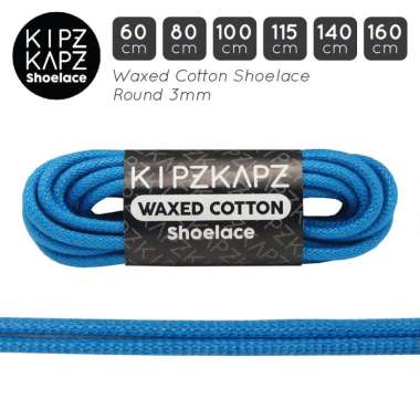 KipzKapz WS13 Tali Sepatu Lilin / Waxed Cotton Round Shoelace [3mm] 80 cm Blue