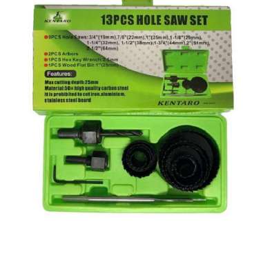 Holesaw KIT Kentaro 13 pcs Matabor Pelubang Kayu Holesaw Surabaya