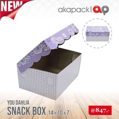 Kotak Nasi Snack Box UK. 14x10x7 Motif Ungu