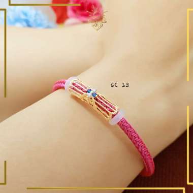 GELANG CHARM EMAS ASLI KADAR 300 DAN KADAR 375 CHARM MODEL MASA KINI GELANG REMAJA GC 13 GELANG TALI