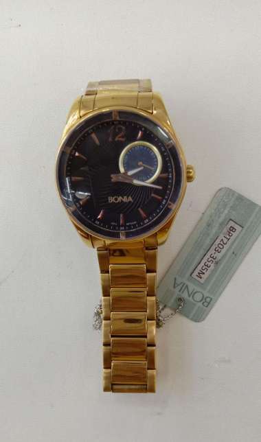 JAM TANGAN PRIA BONIA BPT203-3535M GOLD PLAT HITAM