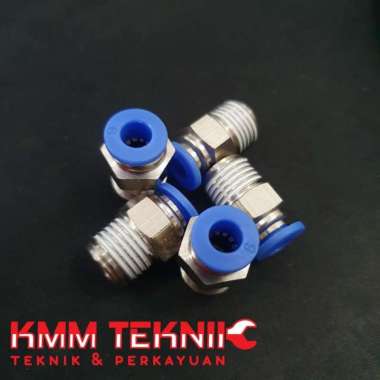 FITTING NEPEL ANGIN LURUS UNTUK SELANG ULIR PU 6MM DRAT 1/4" 6 - 02