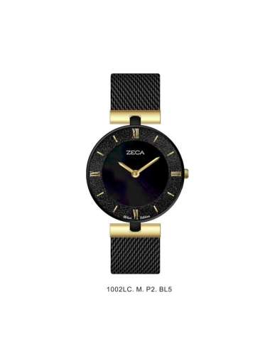 Zeca Jam Tangan Wanita Stainless Steel Analog Original Bergaransi Anti Air 1002LC Series Black Gold