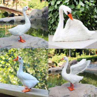 beautiful simulation swan toy Foam and feathers white swan gift about 25cm 