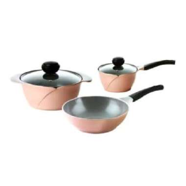 Chef Topf Set Perlengkapan Masak 3 Pcs - Pink